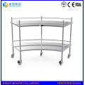 Hospital Stainless Steel Fan Shaped Operation Apparatus Table/Instrument Trolley